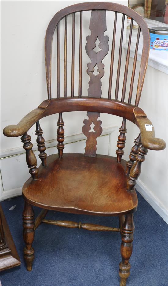 A Victorian elm and beech Windsor armchair